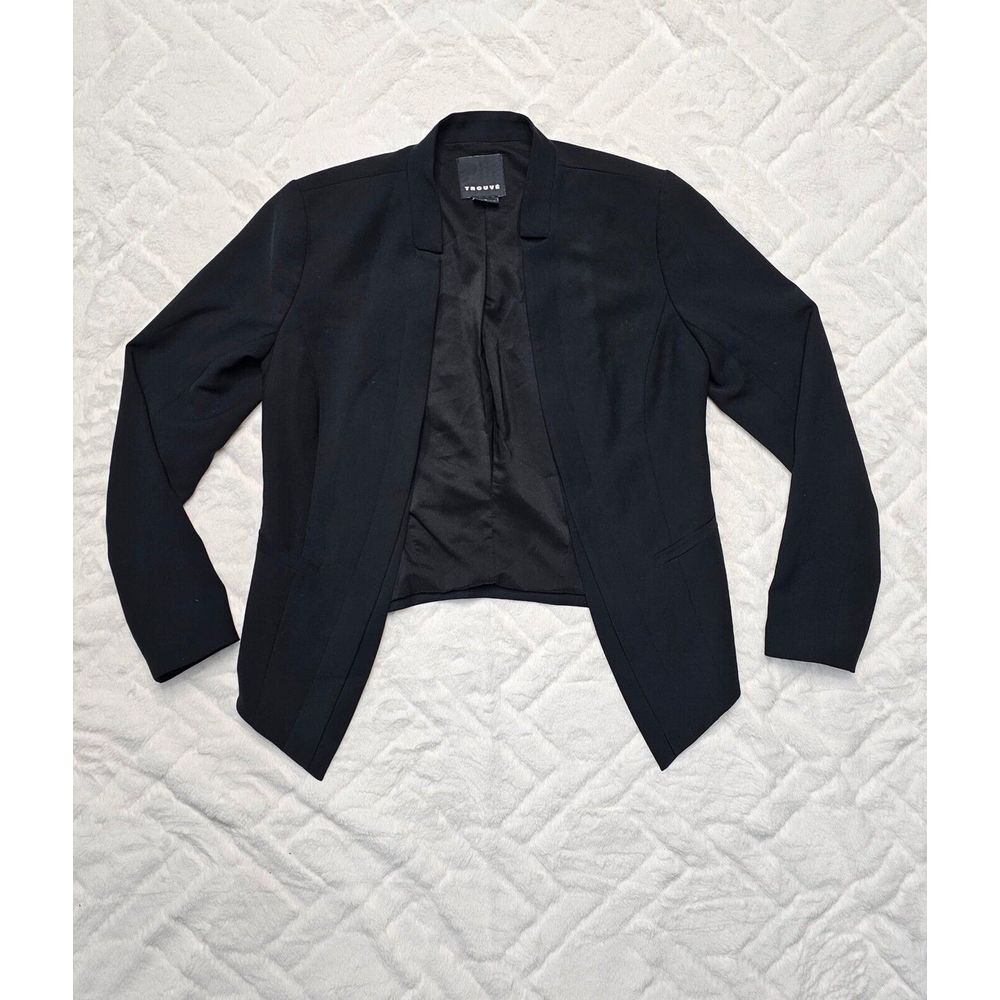 Trouve Women's (S) Black Open Front Blazer Suit Jacket - Picture 2 of 5